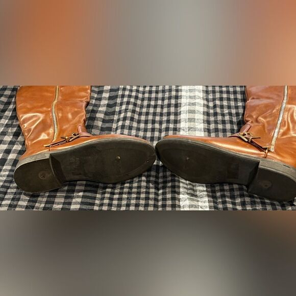 Wild Diva Mid Calf Cognac Boots - Picture 7 of 16